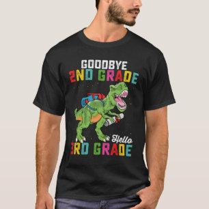 Goodbye 2. Klasse Hello 3rd Grade T Rex Dinosaur T-Shirt