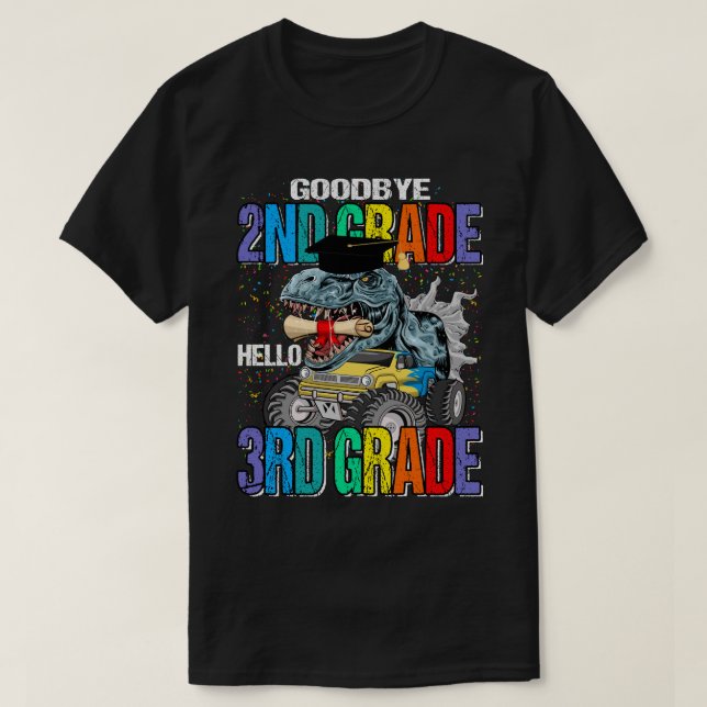 Goodbye 2nd Grade Hello 3rd Grade Monster Truck Di T-Shirt (Design vorne)