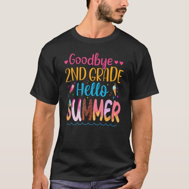 Goodbye 2nd Grade Hello Summer Ice Cream Student T T-Shirt (Vorderseite)