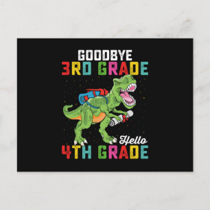Goodbye 3rd Grade Hello 4th Grade T Rex Dinosaur Postkarte