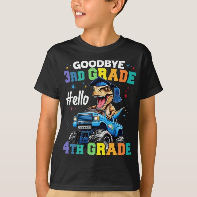Goodbye, 3rd Grade T Rex Monster Truck Abschluss T-Shirt (Vorderseite)