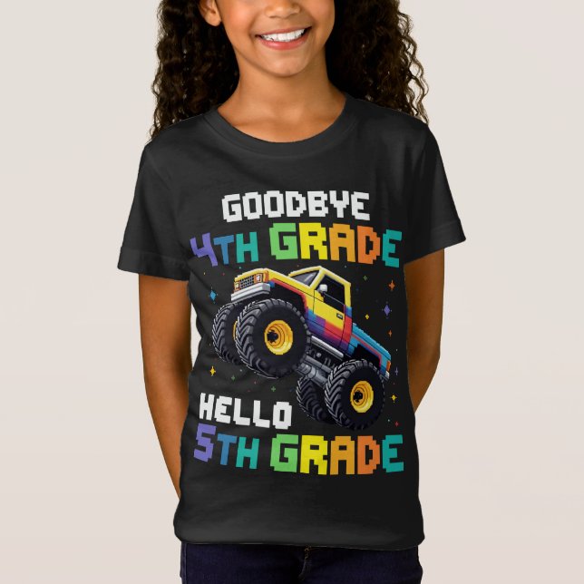 Goodbye 4. Grade Monster Truck Abschluss T-Shirt (Vorderseite)