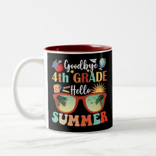Goodbye 4 th Grade Hello Summer Zweifarbige Tasse