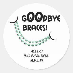 Goodbye Braces Green Orthodontist Gabe für Patient Runder Aufkleber