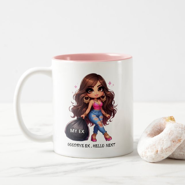Goodbye EX Zweifarbige Tasse (Mit Donut)