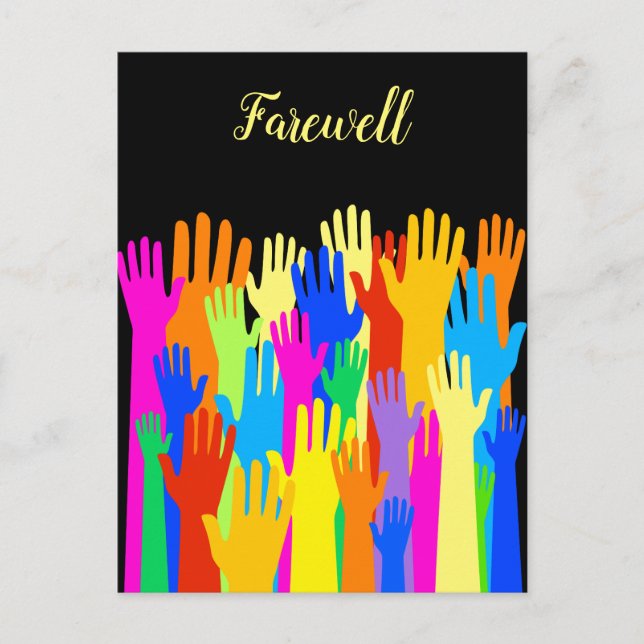 Goodbye Farewell Community of Diverse Hand Postkarte (Vorderseite)