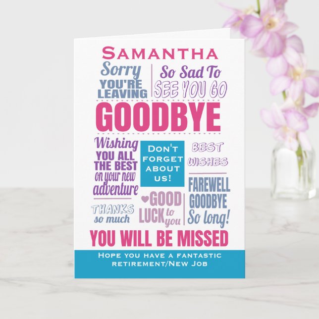 Goodbye Farewell New Job Retirement Karte (Orchidee)