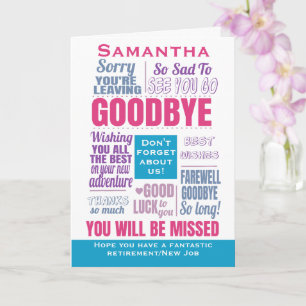 Goodbye Farewell New Job Retirement Karte