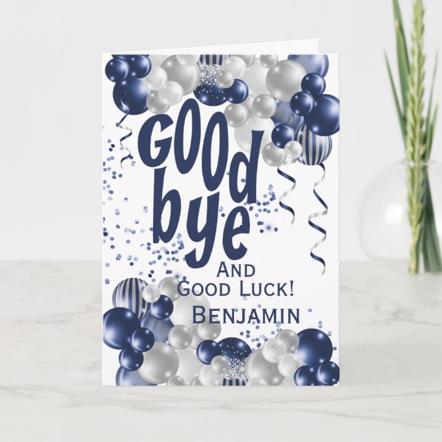 Goodbye Farewell Verlassend Karte (Vorderseite)