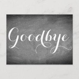 Goodbye Handwriting Typografy Schwarz-weiß Postkarte