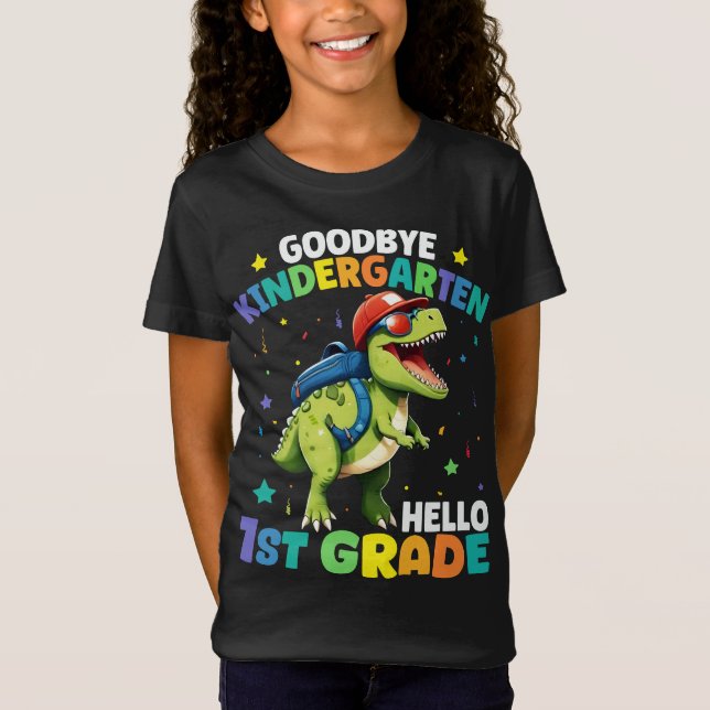Goodbye Kindergarten Abschluss Dinosaur Trex T-Shirt (Vorderseite)
