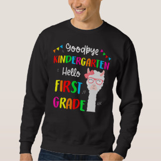 Goodbye Kindergarten Hallo 1. Grade Llama Girls 2 Sweatshirt