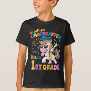 Goodbye Kindergarten Hallo 1. Grade Unicorn T-Shirt