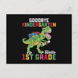 Goodbye Kindergarten Hallo 1. Klasse T Rex School Postkarte