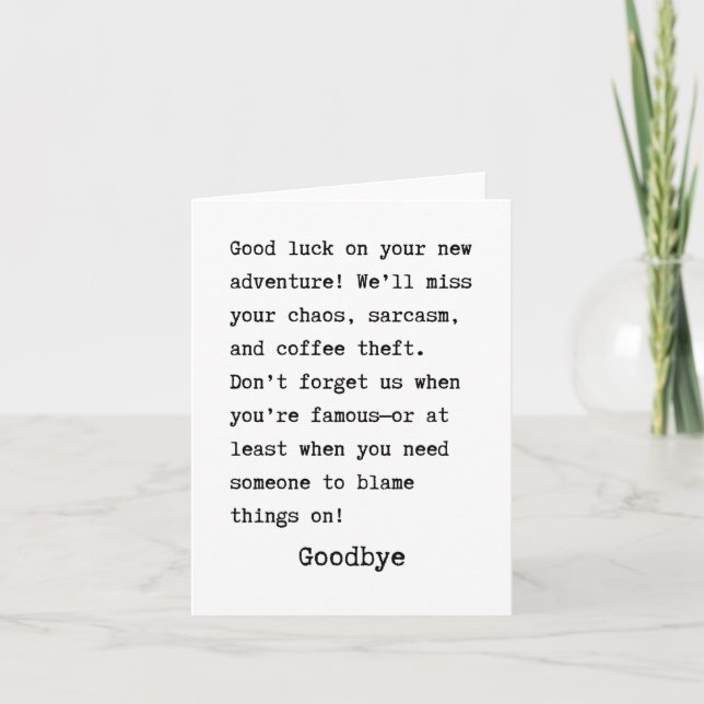 Goodbye moving out karte (Vorderseite)