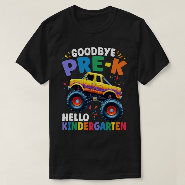 Goodbye Pre-k Monster Truck Graduation Boys T-Shirt (Design vorne)