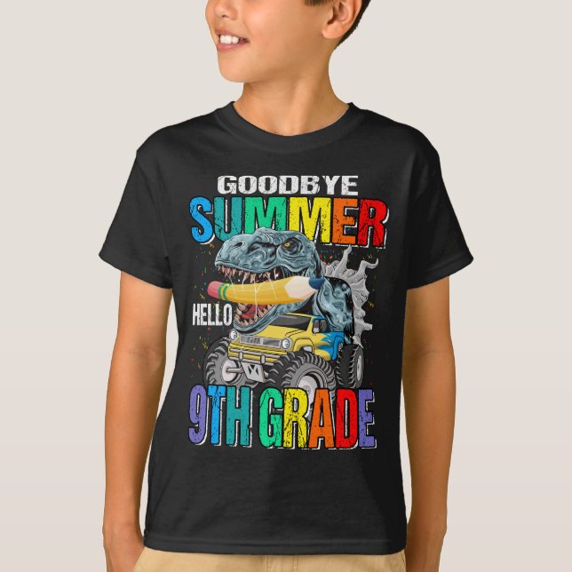Goodbye Summer Hello 9th Grade Monster Truck T-Shirt (Vorderseite)