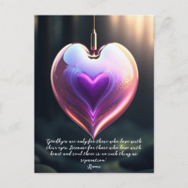 Goodbyes Rumi Quote Glass Heart Postkarte