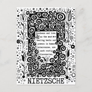 Goodness and LIEBE Zitat von Nietzsche Postkarte