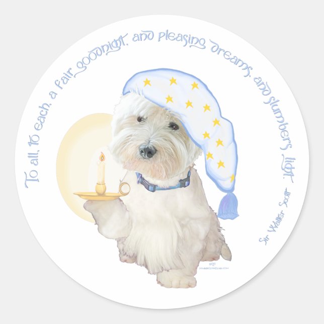 Goodnight Blue Runder Aufkleber (Vorderseite)
