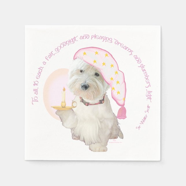 Goodnight Pink Serviette (Vorderseite)
