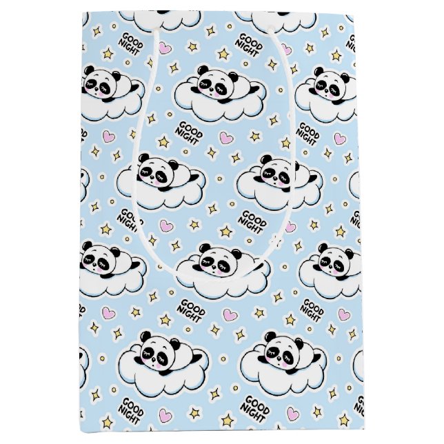 Goodnight Sleeping Panda Bär Mittlere Geschenktüte (Vorderseite)
