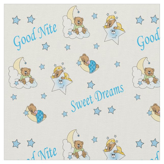 Goodnight Teddy Bären Stoff (Nahaufnahme)