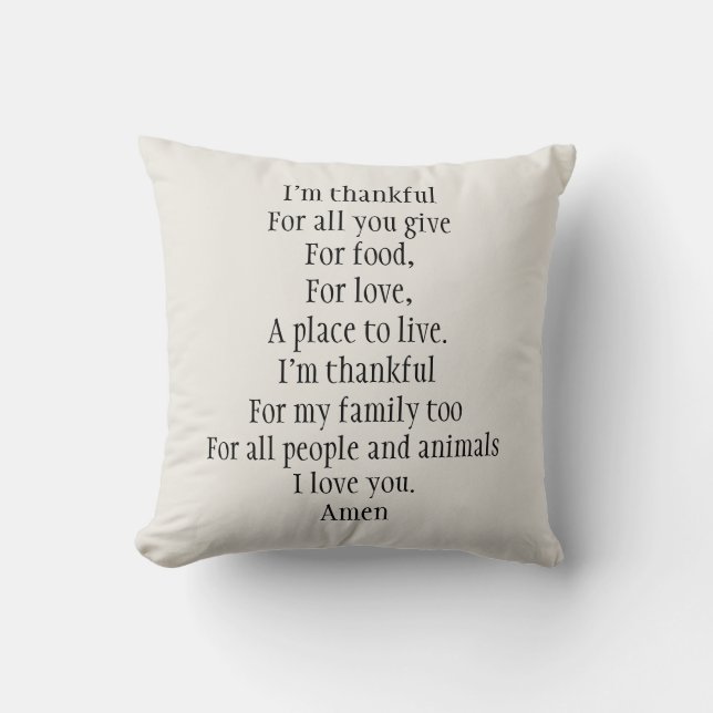 Goodnight Thankful Gebet Throw Kissen (Vorderseite)