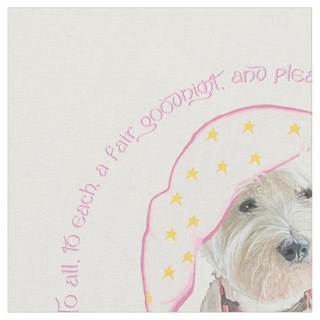 Goodnight Westie Stoff (Nahaufnahme)
