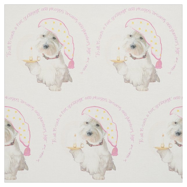 Goodnight Westie Stoff (Muster)