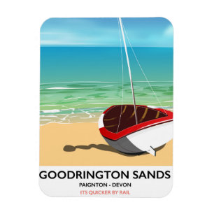 Goodrington Sands Devon Vintage Reiseplakat Magnet