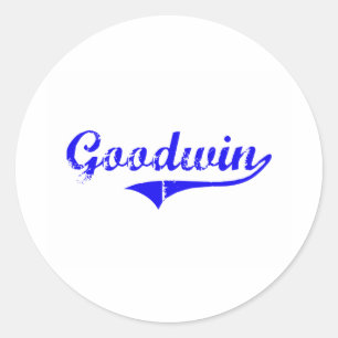 Goodwin Surname Classic Style Runder Aufkleber