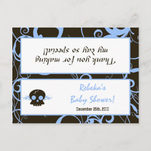 Goody Bag Topper Boy Blue Punk Rock Skull Flame Einladungspostkarte