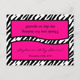 Goody Bag Topper Hot Pink Zebra Print Einladungspostkarte