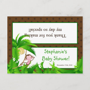 Goody Bag Topper Monkey Swing Jungle Safari Tier Einladungspostkarte
