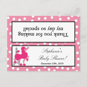 Goody Bag Topper Pink Poodle Paris Eiffelturm Einladungspostkarte