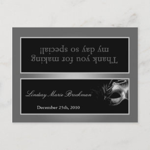 Goody Bag Topper Sweet 16 Silver Black Party Einladungspostkarte