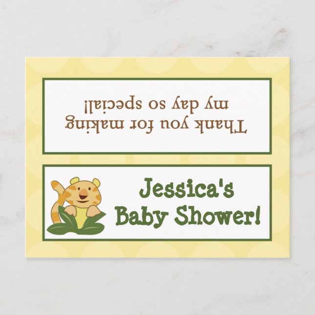 Goody Bag Toppers Jungle Babys Einladungspostkarte (Vorderseite)