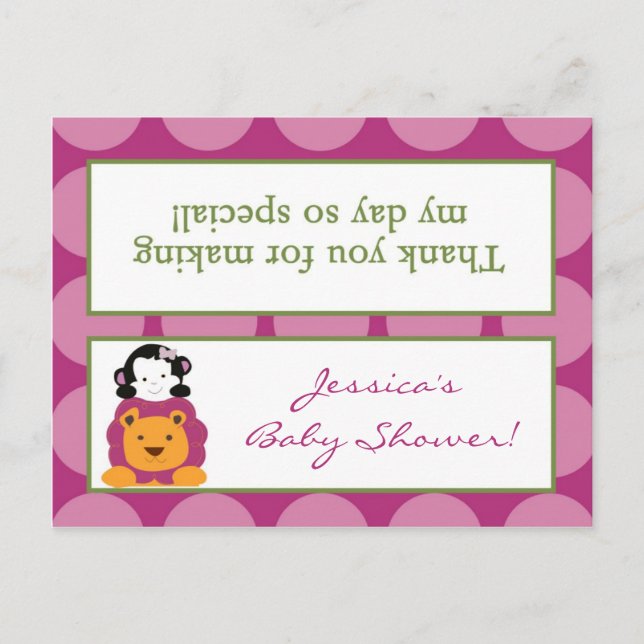 Goody Bag Toppers Sweet Safari Einladungspostkarte (Vorderseite)