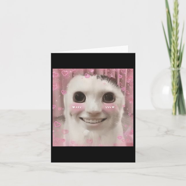 Goofy Ahh Cat Meme Dank verflucht Weirdcore Cringe Karte (Vorderseite)