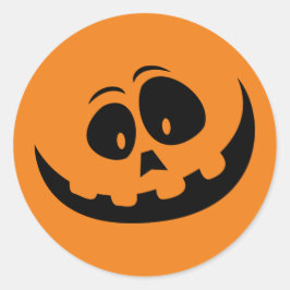 Goofy Carved Face Halloween Design Runder Aufkleber