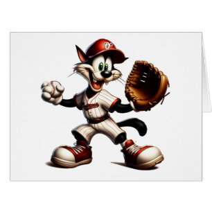 Goofy Cat Baseball Pitcher bricht auf