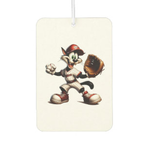 Goofy Cat Baseball Pitcher bricht auf Autolufterfrischer