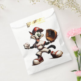 Goofy Cat Baseball Pitcher bricht auf Geschenktütchen