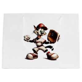 Goofy Cat Baseball Pitcher bricht auf Große Geschenktüte