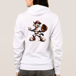 Goofy Cat Baseball Pitcher bricht auf Hoodie