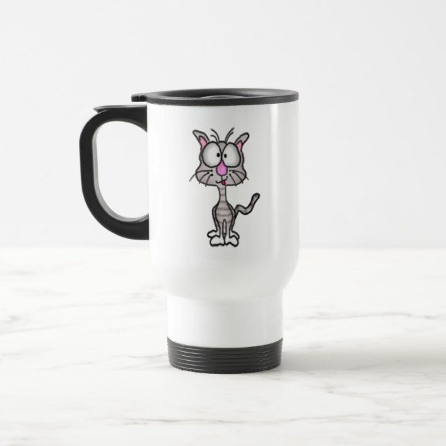 Goofy Cat Travel Mug Reisebecher (Links)