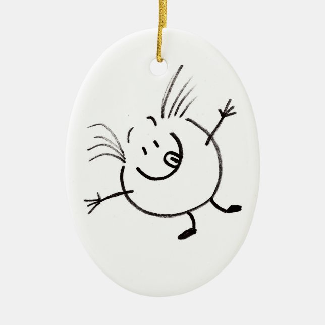 Goofy Doodle Typ Oval Ornament (Vorne)