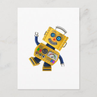 Goofy Gelb Spielzeugroboter Postkarte