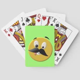 Goofy Happy Face mit Mustache Spielkarten